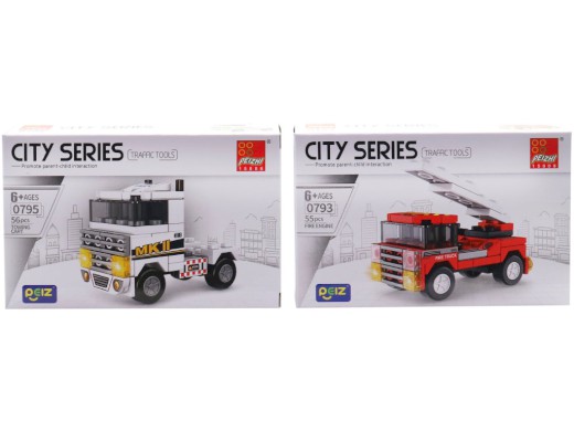 Kostky dopravní prostředky, 16 ks v display boxu