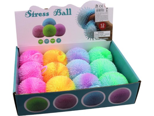 Míček stres, 12 ks v display boxu, 7 cm