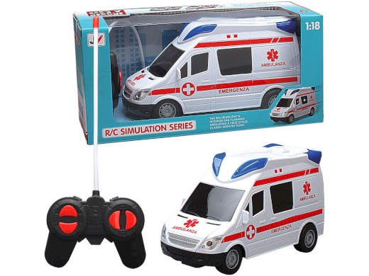 14750 - Ambulance na dálkové ovládání, se světlem a zvukem,  21 cm