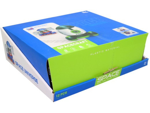 17436 - Vesmírná raketa, otvírrací dveře, 12 ks v display boxu, na setrvačník