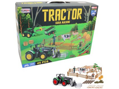 16353 - Traktor s farmou a příslušenstvím, 45 kusů