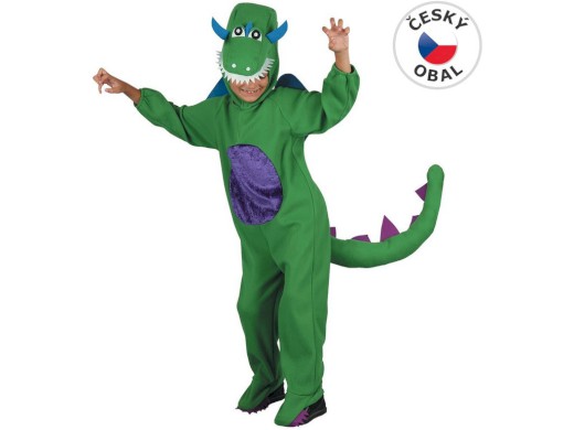 00999 - Šaty na karneval - dinosaurus, 120-130 cm