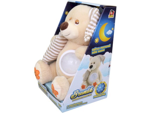 01886 - MaDe Medvídek Brumlík na spaní, světlo, usínací melodie, 30cm