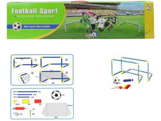 Fotbalový set, 2 branky s míčem a pumpičkou a příslušenstvím