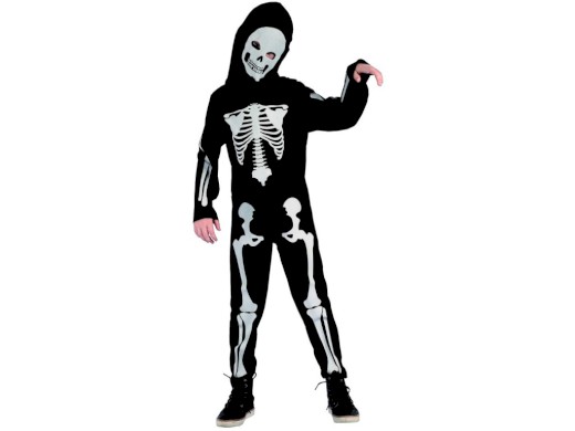 95493 - Šaty na karneval - Kostra chlapec, 120-130 cm