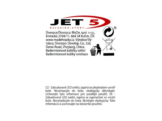 Košíčky 4 ks, peří se světlem 23,5 x 6 cm