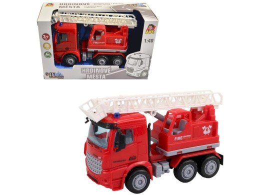 08121 - Auto hasičské s plošinou na setrvačník, 16 cm