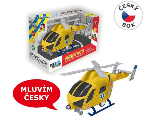 07635 - MaDe Vrtulník záchranný na setrvačník se světlem a zvukem, 20 cm