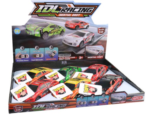 Auto sportovní, 6 ks v display boxu, 17,5 cm