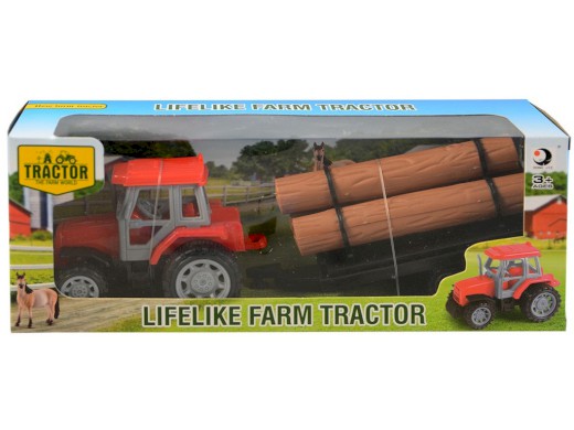 07294 - Traktor s přívěsem, na setrvačník, 22 cm