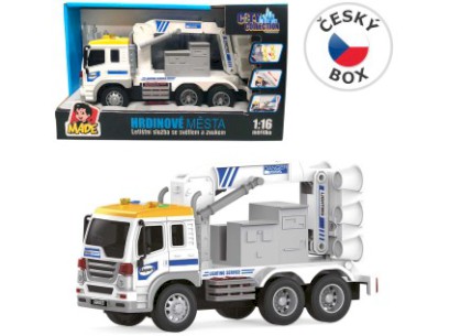 20625 - Auto letištní služby, vysunovací navigační světlo, na baterie, světlo a zvuk, 26 cm