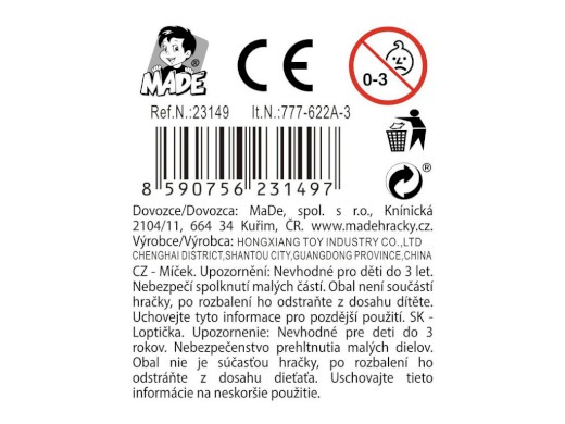 Míčky 7 cm, 3 ks v síťce