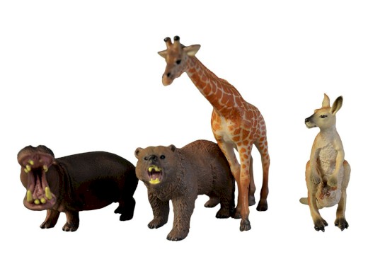 02401 - Zvířátka safari, 12 ks v boxu, 13 - 17 cm