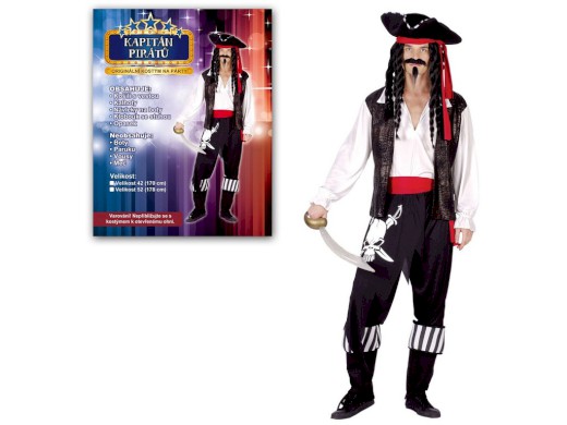 75092 - Kostým na karneval - Kapitán pirátů, pro dospělé (178 cm)