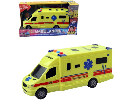 25548 - Sanitka SK na setrvačník, na baterie se světlem a zvukem, 8 x 19 x 6 cm