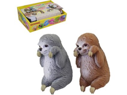 Zvířátko lenochod, 24 ks v display boxu, 9 cm