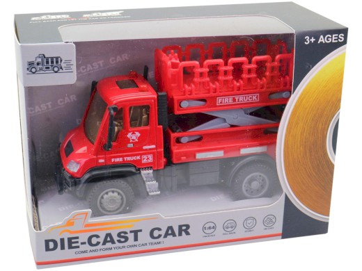 18846 - Auto hasičské na zpětný chod, 12,5 x 6,5 x 7,5 cm