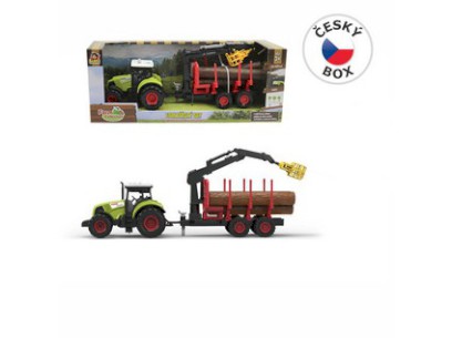 07213 - MaDe Traktor s přívěsem, ramenem, zelená