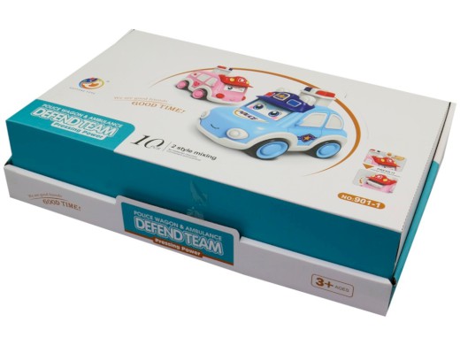 14690 - Auto policejní, ambulance, na stisknutí, 9,4 x 8,1 x 6 cm