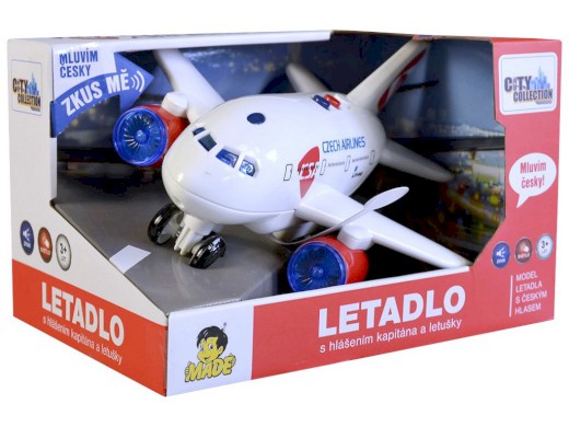98535 - Letadlo ČSA s hlášením kapitána a letušky, na setrvačník, 20 cm