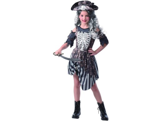 09267 - Šaty na karneval -  zombie pirátka, 110 - 120 cm
