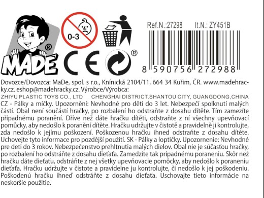 Pálky s míčky v pouzdře