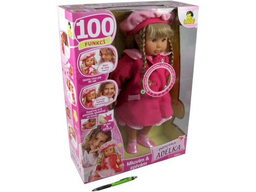 62307 - MaDe Panenka Adélka 100 funkcí, 45cm, růžová