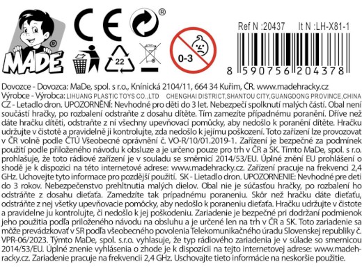 20437 - Stíhací letadlo na ovládání, 2,4 GHz, 24 cm