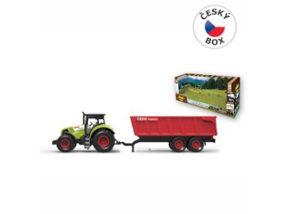07211 - Traktor s přívěsem, se zvukem a světlem, 12,5 x 34,5 cm