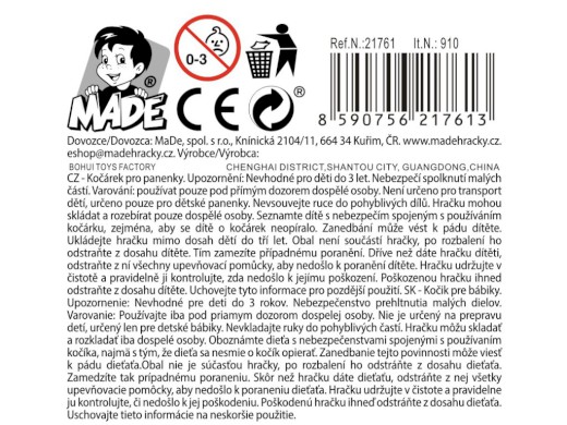 Dětský kočárek, golfové hole