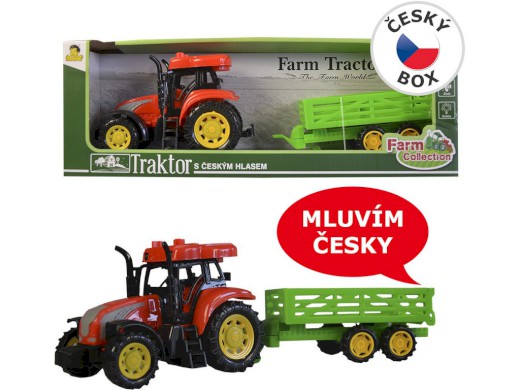 MaDe Traktor s přívěsem česky mluvící 33 x 10 x 8,5 cm