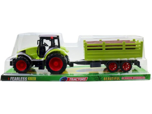 Traktor s přívěsem, na setrvačník, 38 cm
