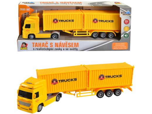 08432 - Kamion se dvěma kontejnery na setrvačník, 8 x 33 x 5 cm