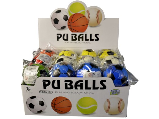 02385 - Míček fotbalový, 7,5 cm, 24 ks v boxu