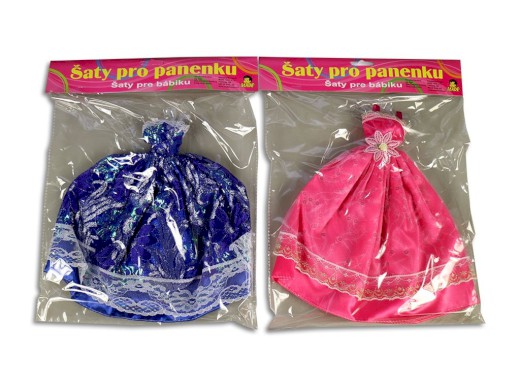 59728 - Šaty plesové pro panenku, 21 druhů - mix, 26 cm