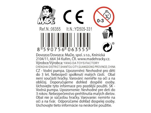 06355 - Vodní pumpa, 24ks v boxu, 50 x 28 cm
