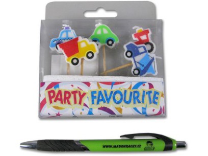 74984 - Dekorace - svíčky ve tvaru autíček, 6,5 cm