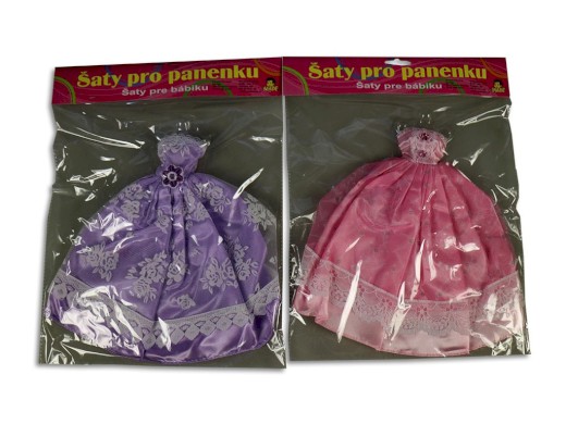 59728 - Šaty plesové pro panenku, 21 druhů - mix, 26 cm