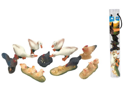 07549 - Zvířátka v tubě - farma, 5 - 8 cm, mobilní aplikace pro zobrazení zvířátek, 10 ks