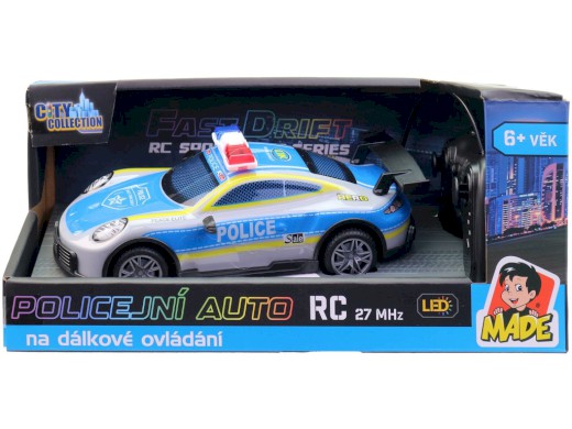Auto policie na dálkové ovládání, se světlem, na baterie, 20 cm