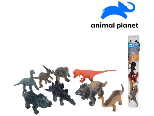 07552 - Zvířátka v tubě - dinosauři, 6 - 11 cm, mobilní aplikace pro zobrazení zvířátek, 8 ks