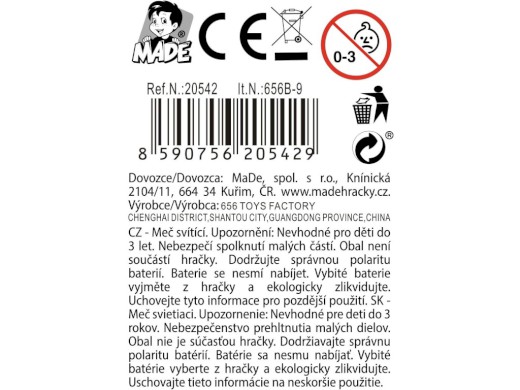 Meč se světlem a zvukem, 7 barev