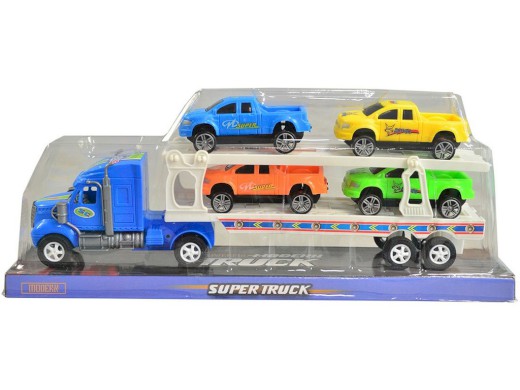 05708 - Tahač s auty, na setrvačník, 31,4 x 13,2 x 8,5 cm