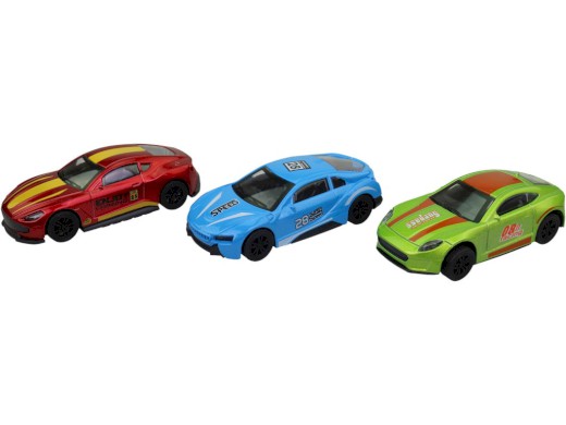 Auto sportovní v boxu, 24 ks v display boxu, 10 cm