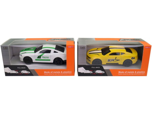 Auto sportovní v boxu, 24 ks v display boxu, 10 cm