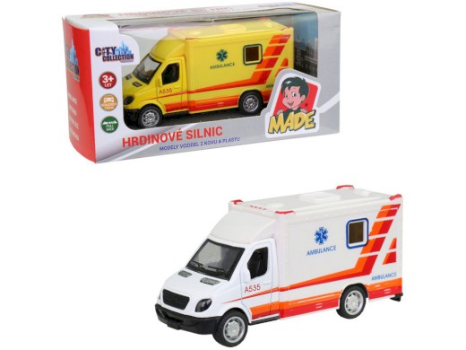 10697 - Ambulance kovová, zpětný chod, 10 cm