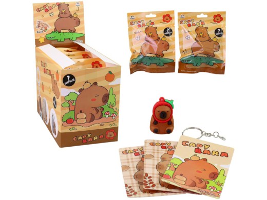 Přívěsek kapybara, 12 ks v display boxu, 5,5 cm