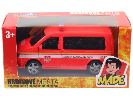 Auto, hasičská dodávka, CZ design i box