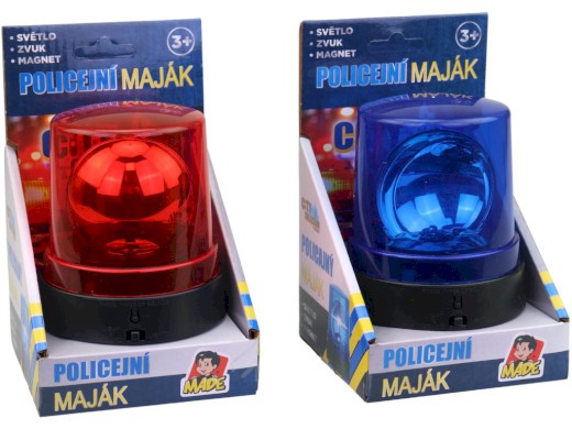 Maják modrý a červený, na baterie