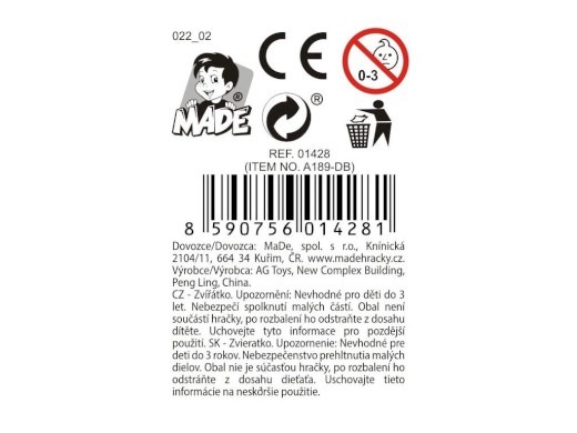 01428 - Panda softová, 8 cm, 24 ks v boxu